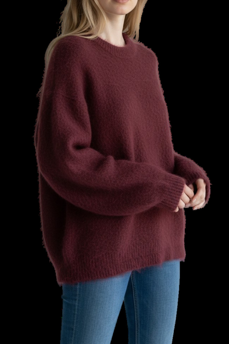 & Other Stories Cozy Burgundy Mohair Blend Crewneck Sweater Size M